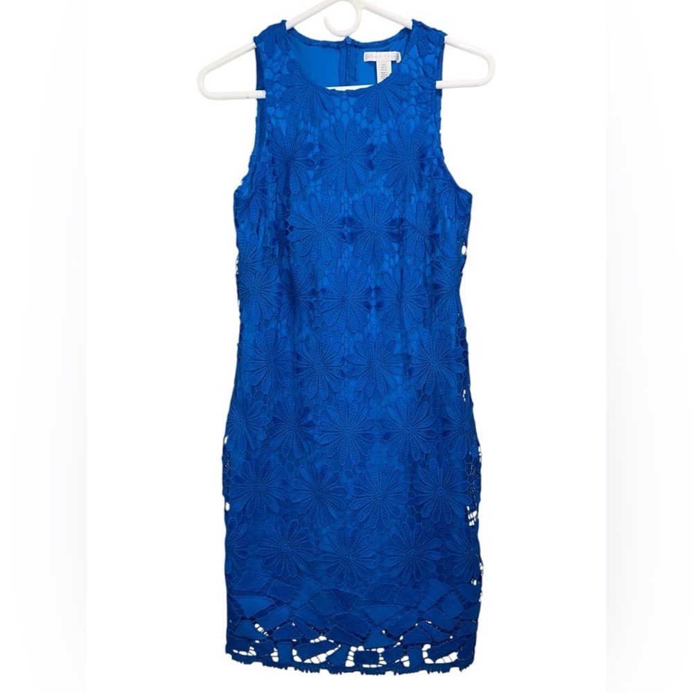London Times Royal Blue Midi Dress - Picture 3 of 8